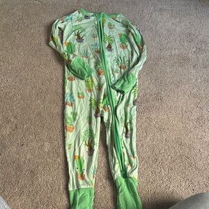 Little Sleepies Green Botanical Kids Footie